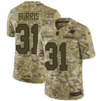 Nike Carolina Panthers #31 Juston Burris Camo Men's Stitched NFL Limited 2018 Salute To Service Jersey