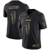 Nike Carolina Panthers #1 Cam Newton Black/Gold Men's Stitched NFL Vapor Untouchable Limited Jersey