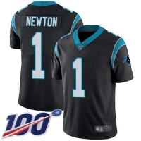 Nike Carolina Panthers #1 Cam Newton Black Team Color Men's Stitched NFL 100th Season Vapor Limited Jersey