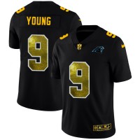 Carolina Carolina Panthers #9 Bryce Young Men's Black Nike Golden Sequin Vapor Limited NFL Jersey