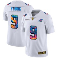 Carolina Carolina Panthers #9 Bryce Young Men's White Nike Multi-Color 2020 NFL Crucial Catch Limited NFL Jersey