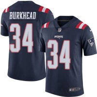 Nike New England Patriots #34 Rex Burkhead Navy Blue Men's Stitched NFL Limited Rush Jersey