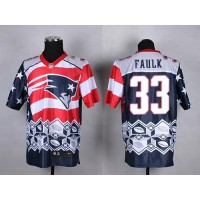 Nike New England Patriots #33 Kevin Faulk Navy Blue Men's Stitched NFL Elite Noble Fashion Jersey