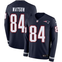 Nike New England Patriots #84 Benjamin Watson Navy Blue Team Color Men's Stitched NFL Limited Therma Long Sleeve Jersey