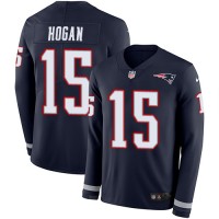Nike New England Patriots #15 Chris Hogan Navy Blue Team Color Men's Stitched NFL Limited Therma Long Sleeve Jersey