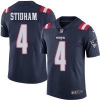 Nike New England Patriots #4 Jarrett Stidham Navy Blue Men's Stitched NFL Limited Rush Jersey