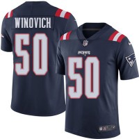 Nike New England Patriots #50 Chase Winovich Navy Blue Men's Stitched NFL Limited Rush Jersey