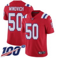 Nike New England Patriots #50 Chase Winovich Red Alternate Men's Stitched NFL 100th Season Vapor Limited Jersey