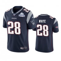 New England New England Patriots #28 James White Navy Super Bowl LIII Champions Vapor Limited NFL Jersey