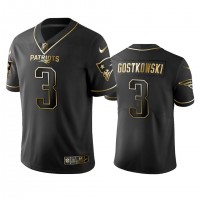 Nike New England Patriots #3 Stephen Gostkowski Black Golden Limited Edition Stitched NFL Jersey