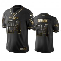 Nike New England Patriots #24 Stephon Gilmore Black Golden Limited Edition Stitched NFL Jersey