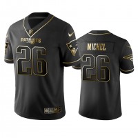 Nike New England Patriots #26 Sony Michel Black Golden Limited Edition Stitched NFL Jersey