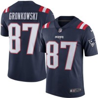 Nike New England Patriots #87 Rob Gronkowski Navy Blue Men's Stitched NFL Limited Rush Jersey
