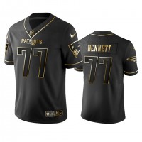 Nike New England Patriots #77 Michael Bennett Black Golden Limited Edition Stitched NFL Jersey