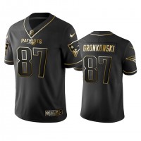 Nike New England Patriots #87 Rob Gronkowski Black Golden Limited Edition Stitched NFL Jersey