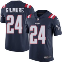 Nike New England Patriots #24 Stephon Gilmore Navy Blue Men's Stitched NFL Limited Rush Jersey