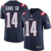 Nike New England Patriots #14 Mohamed Sanu Sr Navy Blue Men's Stitched NFL Limited Rush Jersey