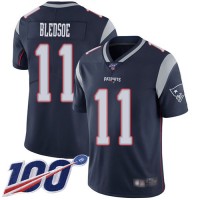 Nike New England Patriots #11 Drew Bledsoe Navy Blue Team Color Men's Stitched NFL 100th Season Vapor Limited Jersey