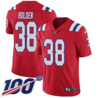 Nike New England Patriots #38 Brandon Bolden Red Alternate Men's Stitched NFL 100th Season Vapor Limited Jersey
