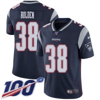 Nike New England Patriots #38 Brandon Bolden Navy Blue Team Color Men's Stitched NFL 100th Season Vapor Limited Jersey