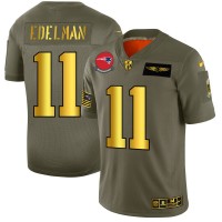 New England New England Patriots #11 Julian Edelman NFL Men's Nike Olive Gold 2019 Salute to Service Limited Jersey