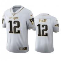New England New England Patriots #12 Tom Brady Men's Nike White Golden Edition Vapor Limited NFL 100 Jersey