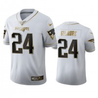 New England New England Patriots #24 Stephon Gilmore Men's Nike White Golden Edition Vapor Limited NFL 100 Jersey