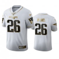 New England New England Patriots #26 Sony Michel Men's Nike White Golden Edition Vapor Limited NFL 100 Jersey
