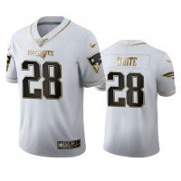 New England New England Patriots #28 James White Men's Nike White Golden Edition Vapor Limited NFL 100 Jersey