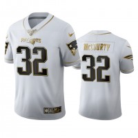 New England New England Patriots #32 Devin Mccourty Men's Nike White Golden Edition Vapor Limited NFL 100 Jersey