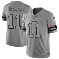New England New England Patriots #11 Julian Edelman Men's Nike Gray Gridiron II Vapor Untouchable Limited NFL Jersey