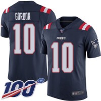 Nike New England Patriots #10 Josh Gordon Navy Blue Men's Stitched NFL Limited Rush 100th Season Jersey
