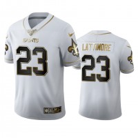 New Orleans New Orleans Saints #23 Marshon Lattimore Men's Nike White Golden Edition Vapor Limited NFL 100 Jersey