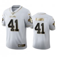 New Orleans New Orleans Saints #41 Alvin Kamara Men's Nike White Golden Edition Vapor Limited NFL 100 Jersey