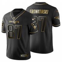 New England New England Patriots #87 Rob Gronkowski Men's Nike Black Golden Limited NFL 100 Jersey
