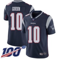 Nike New England Patriots #10 Josh Gordon Navy Blue Team Color Men's Stitched NFL 100th Season Vapor Limited Jersey