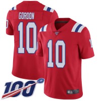 Nike New England Patriots #10 Josh Gordon Red Alternate Men's Stitched NFL 100th Season Vapor Limited Jersey