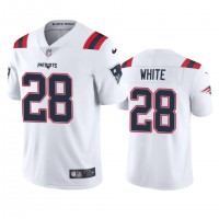 New England New England Patriots #28 James White Men's Nike White 2020 Vapor Limited Jersey
