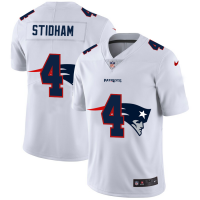 New England New England Patriots #4 Jarrett Stidham White Men's Nike Team Logo Dual Overlap Limited NFL Jersey