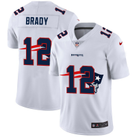 New England New England Patriots #12 Tom Brady White Men's Nike Team Logo Dual Overlap Limited NFL Jersey