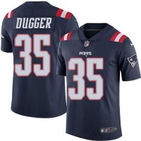 Nike New England Patriots #35 Kyle Dugger Navy Blue Men's Stitched NFL Limited Rush Jersey