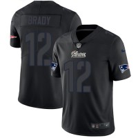Nike New England Patriots #12 Tom Brady Black Men's Stitched NFL Limited Rush Impact Jersey
