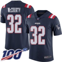 Nike New England Patriots #32 Devin McCourty Navy Blue Men's Stitched NFL Limited Rush 100th Season Jersey