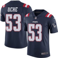 Nike New England Patriots #53 Josh Uche Navy Blue Men's Stitched NFL Limited Rush Jersey