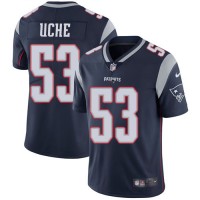 Nike New England Patriots #53 Josh Uche Navy Blue Team Color Men's Stitched NFL Vapor Untouchable Limited Jersey