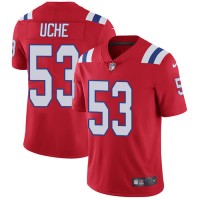 Nike New England Patriots #53 Josh Uche Red Alternate Men's Stitched NFL Vapor Untouchable Limited Jersey