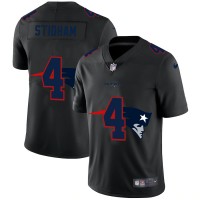 New England New England Patriots #4 Jarrett Stidham Men's Nike Team Logo Dual Overlap Limited NFL Jersey Black