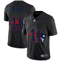 New England New England Patriots #11 Julian Edelman Men's Nike Team Logo Dual Overlap Limited NFL Jersey Black