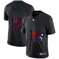 New England New England Patriots #12 Tom Brady Men's Nike Team Logo Dual Overlap Limited NFL Jersey Black