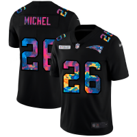 New England New England Patriots #26 Sony Michel Men's Nike Multi-Color Black 2020 NFL Crucial Catch Vapor Untouchable Limited Jersey